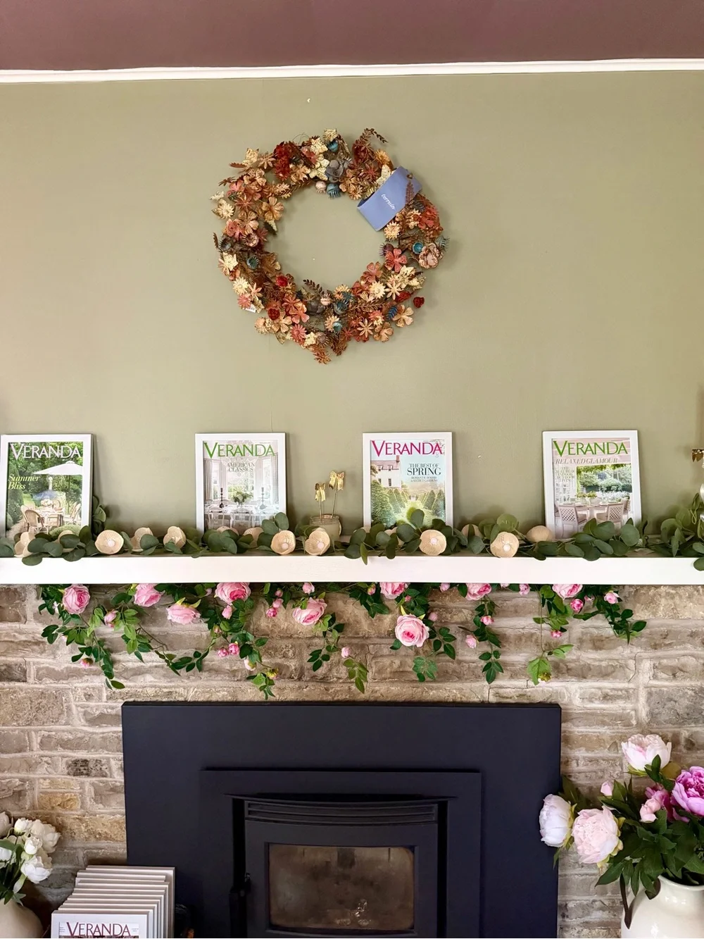 Terrain Gilded botanical iron + velvet wreath